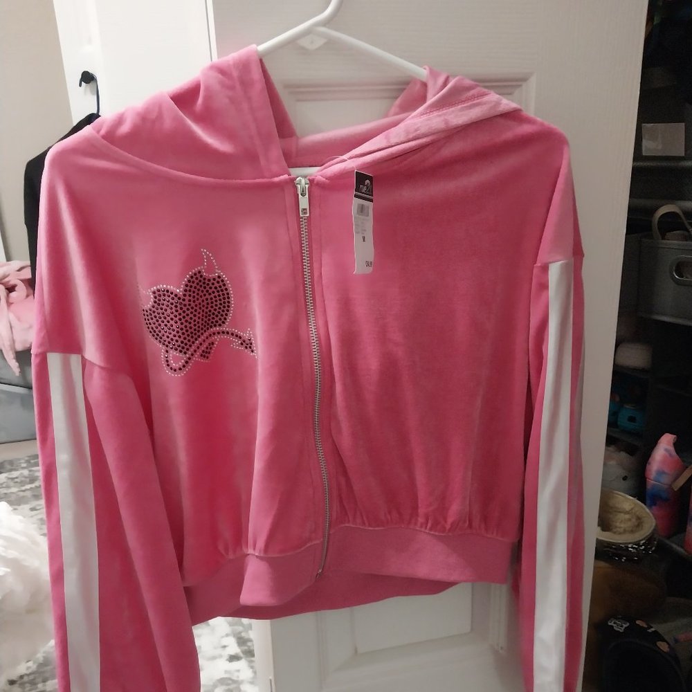 Rue 21 Pink Cropped Jacket with Rhinestones NWT    **OPEN TO OFFERS**
